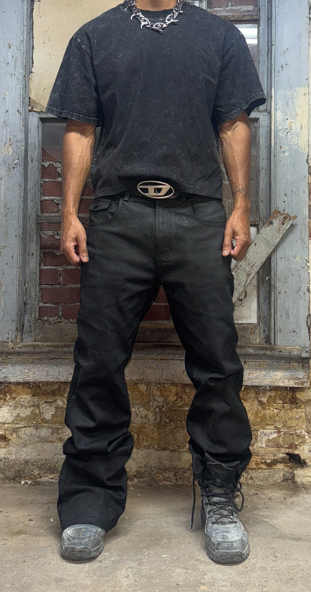Black "DriftCut" Wax Pant