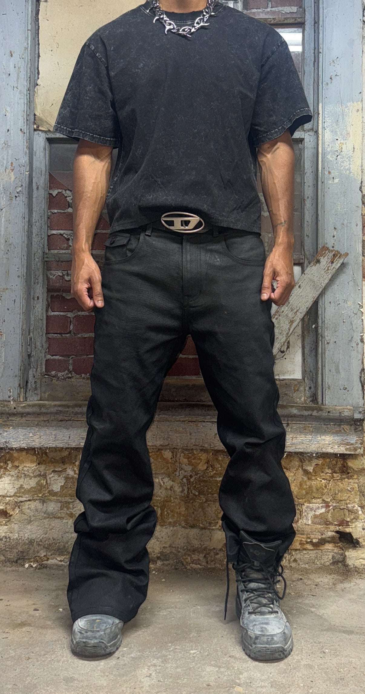 Black "DriftCut" Wax Pant