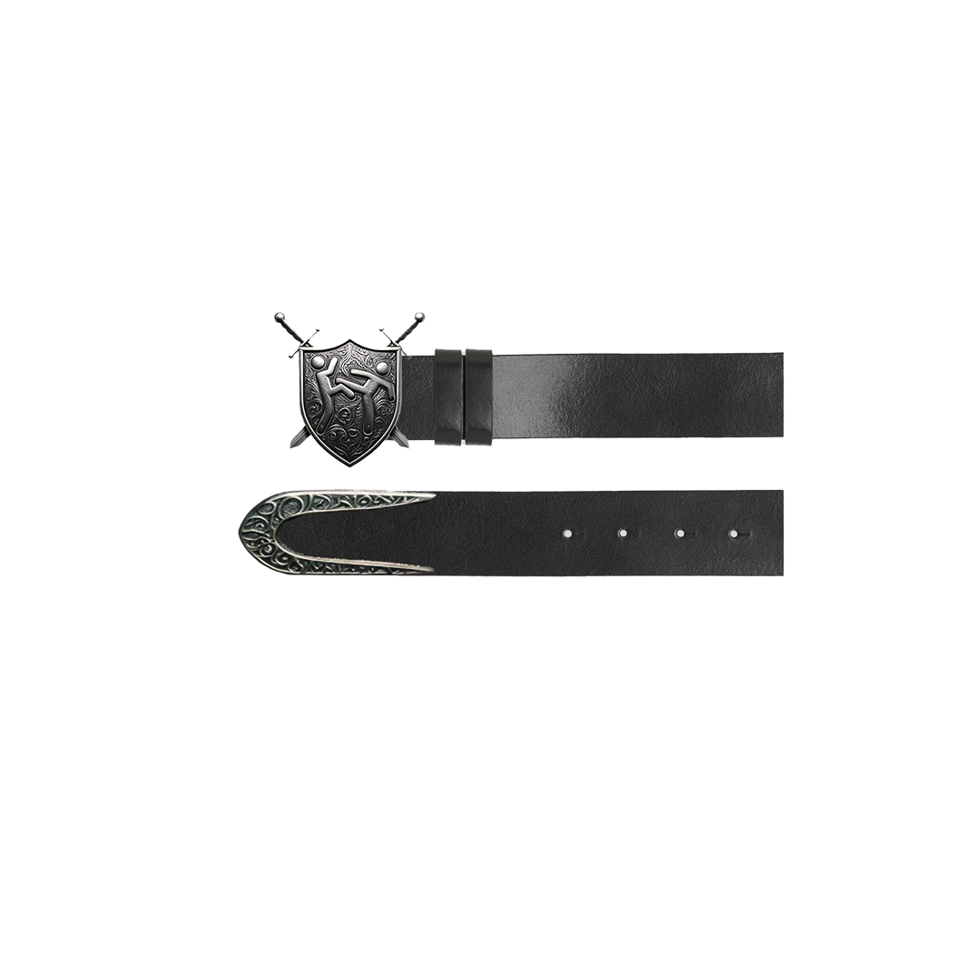 "ORNA" Black Leather Belt
