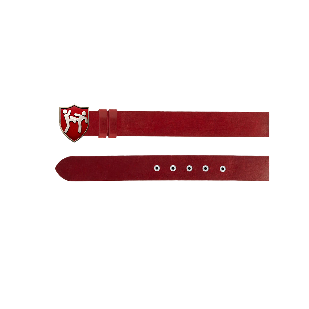 "CLASSIC" Red Leather Belt