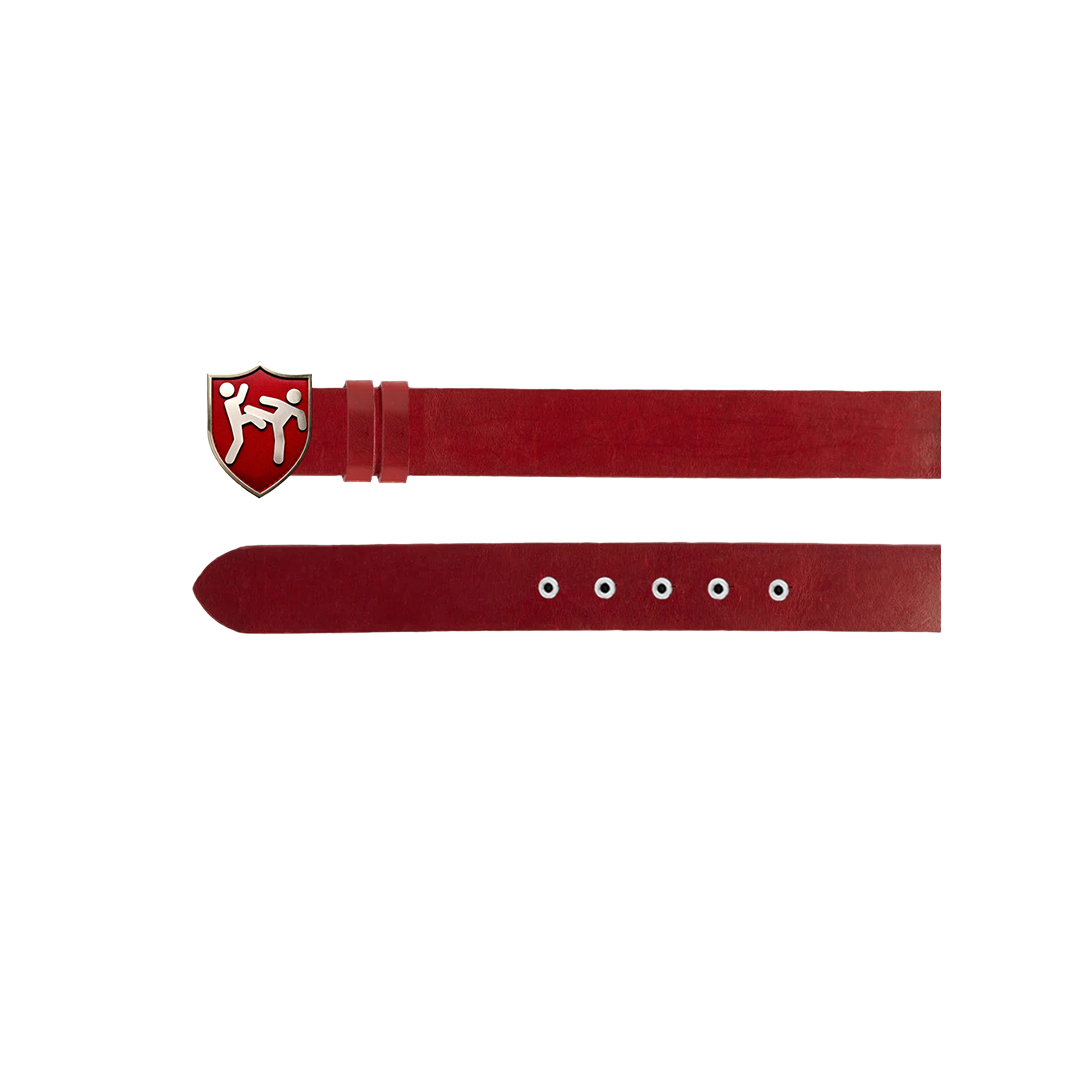 "CLASSIC" Red Leather Belt